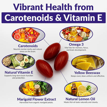 Memory Health Softgels con Omega-3, Carotenoides y Vitamina E – 270 Cápsulas (90 Días) – Image 3