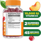 Lifeable Vitamina D3 10000 IU Gummies - Sabor Fresa - 90 Gummies
