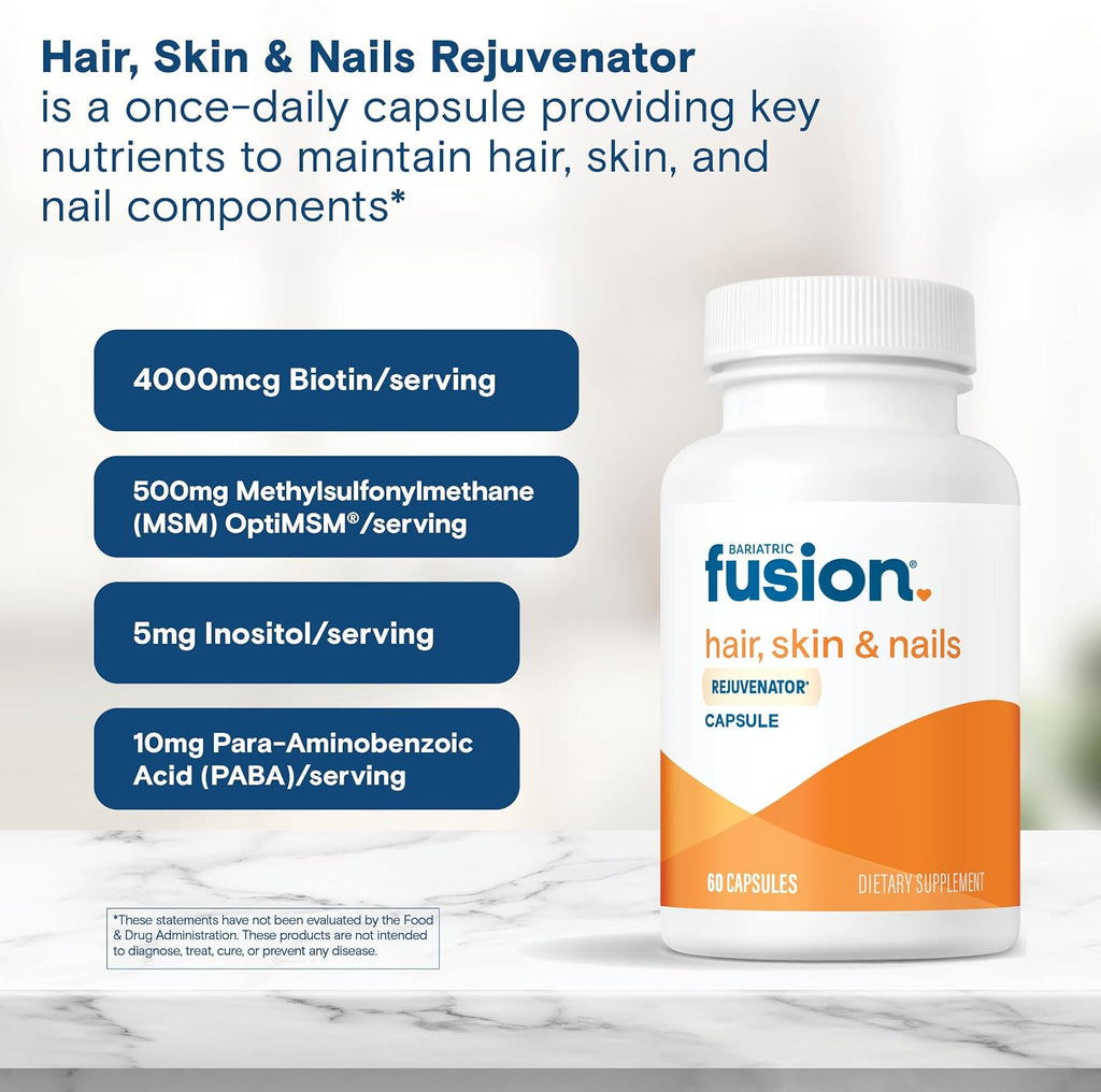 Bariatric Fusion REJUVENATOR - Vitaminas para Cabello, Piel y Uñas - 60 Cápsulas Veganas