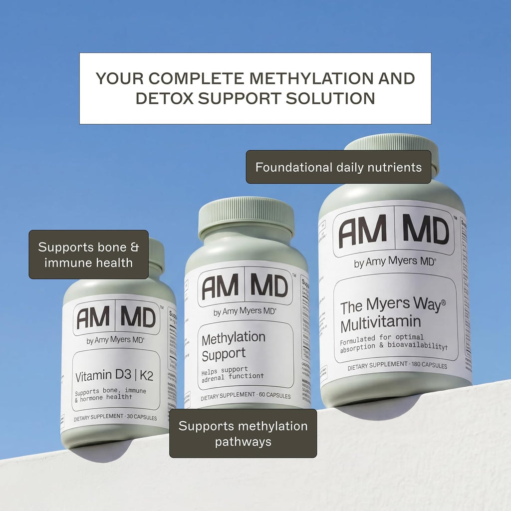 Amy Myers MD Methylation Support - MTHFR Supplement - Supports Adrenal Function, Gut & Liver Health - Contains Folate, Vitamin B12, B6 & B2 - Non-GMO & Gluten-Free - 60 Capsules (30 Servings)