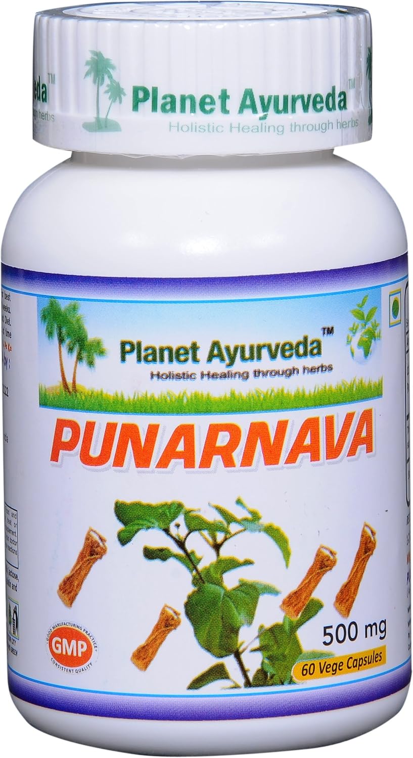 Planet Ayurveda Punarnava 500mg Cápsulas Vegetales (2 Frascos)