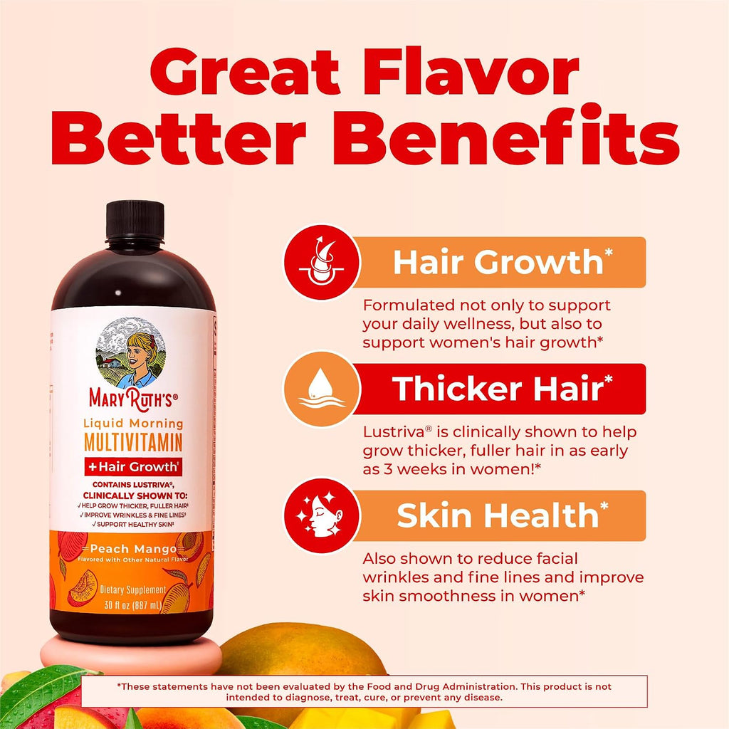 MaryRuth's Multivitamínico Líquido + Crecimiento del Cabello
