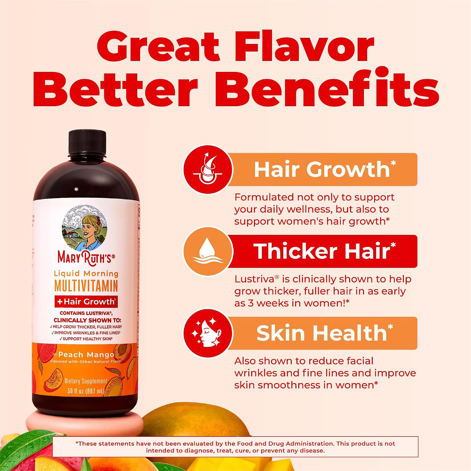 MaryRuth's Multivitamínico Líquido + Crecimiento del Cabello
