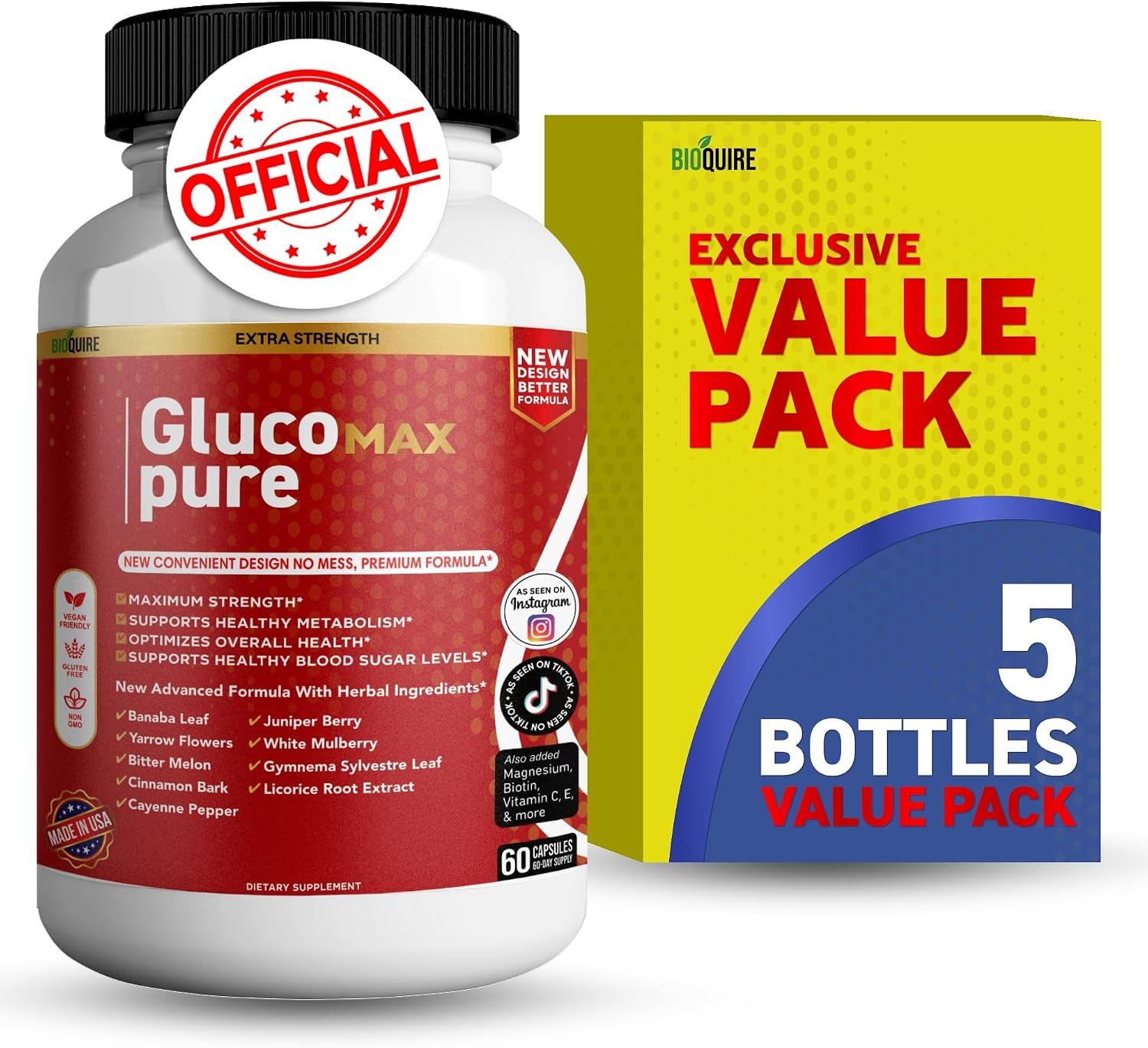 Gluco Max Pure Ultra, 60 Cápsulas
