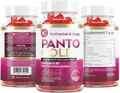 Panto Gold Vitamin B5 y Biotina Gummies para – Zinc: contribuye al mantenimiento de la piel, el cabello y las uñas – Image 7