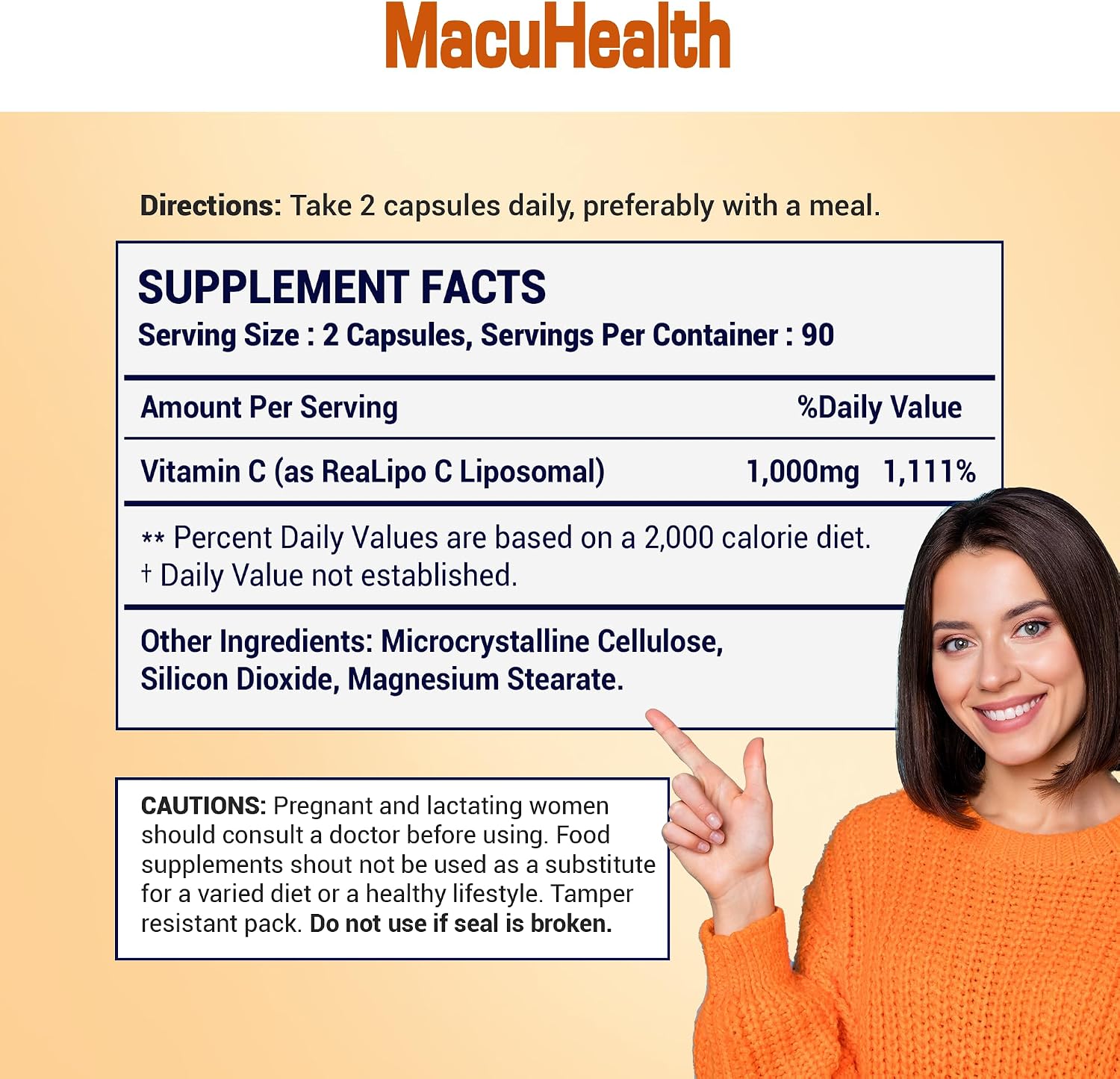 MacuHealth Vitamina C Liposomal 1000 mg por dosis - Alta biodisponibilidad con antioxidantes liposolubles - 3 meses de suministro