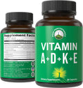 Peak Performance Vitaminas A, D3, E, K – 5.000 UI D3 – Cápsula Vegana – Apoyo para Huesos, Inmunidad y Visión
