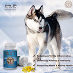 ScruffyPet Aceite de Pescado Salvaje Omega 3 Puro para Perros con Vitamina E - 180 Cápsulas