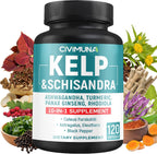 CIVIMUNA Cápsulas de Extracto de Kelp con Schisandra, Ashwagandha y Más - 120 Cápsulas