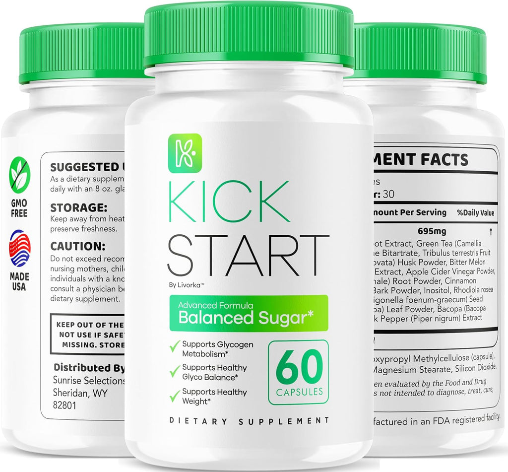 (3 Pack) Kick Start Glyco Optimizer Cápsulas, 180 Cápsulas para 3 Meses