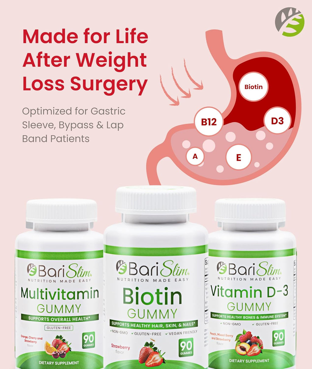 BariSlim Multivitamínico Bariátrico en Gominolas - Pack de 3 (90 Gomitas)