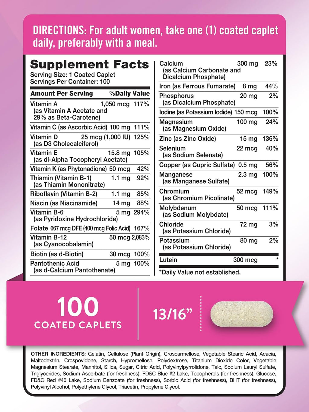 Nature's Truth Multivitamínico Mujeres 50+ | 100 Comprimidos