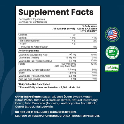 INTEGO NUTRITION Vitamin B Complex Gummies for Adults, B Complex Vitamin Supplement for Women and Men, B Vitamins Complex – Image 2