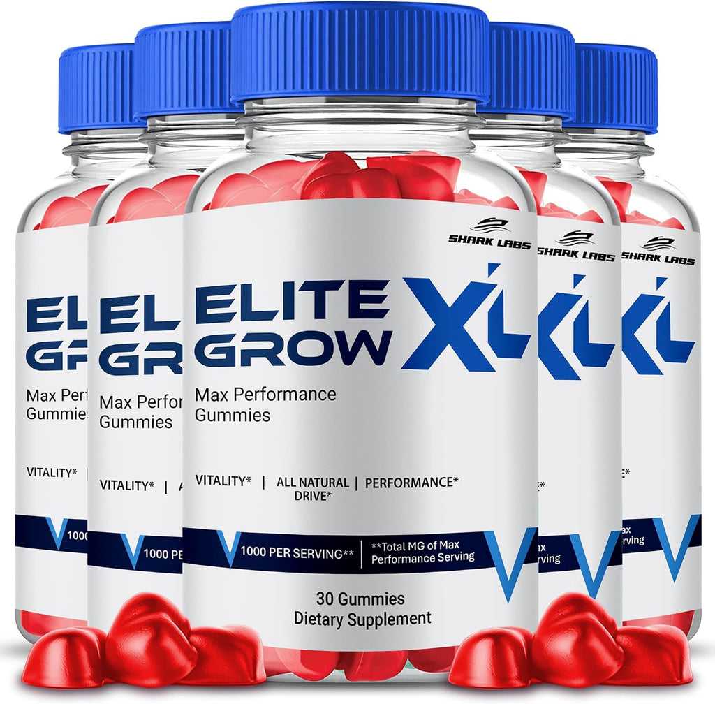 Elite Grow XL Gummies, Suplemento de Máxima Potencia, Gomitas Multivitamínicas Naturales (Paquete de 5)