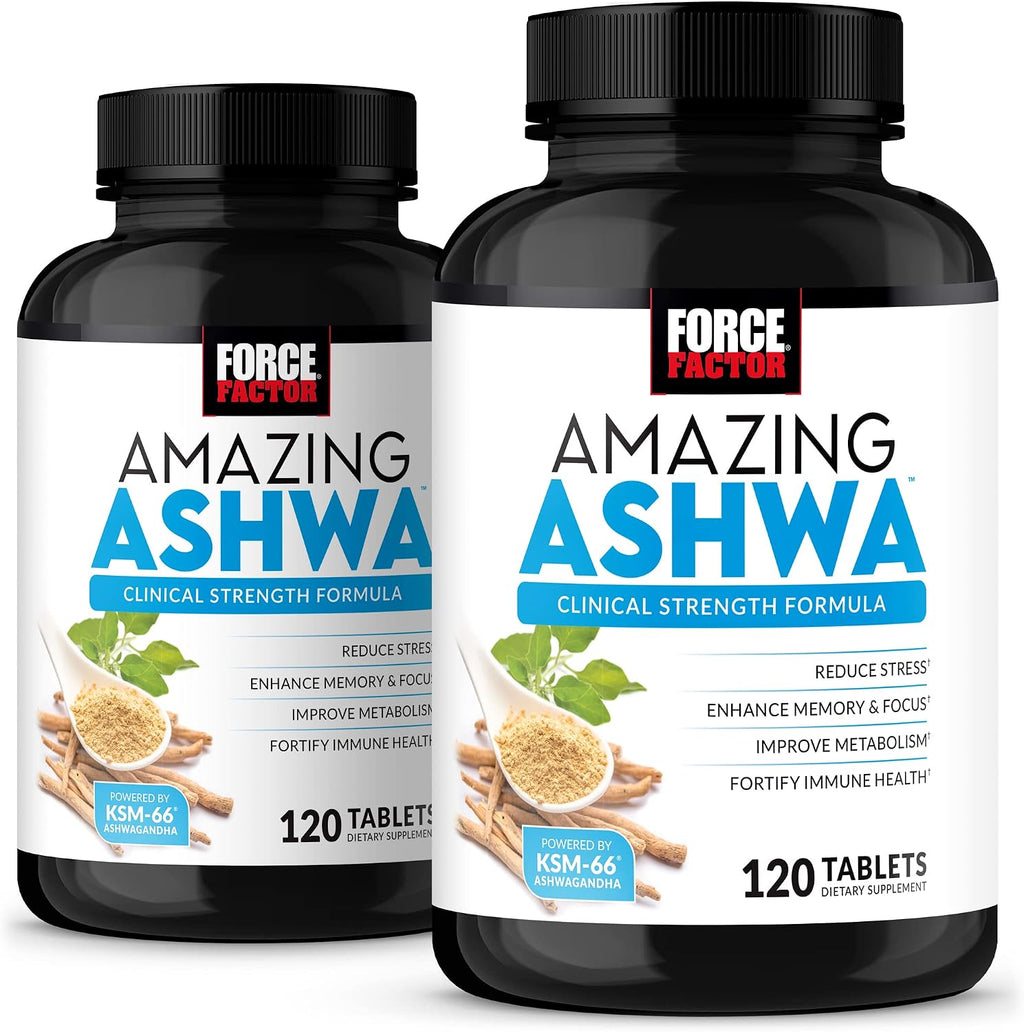 Force Factor Amazing Ashwa, Ashwagandha KSM-66 con Vitaminas y Minerales, 240 Comprimidos