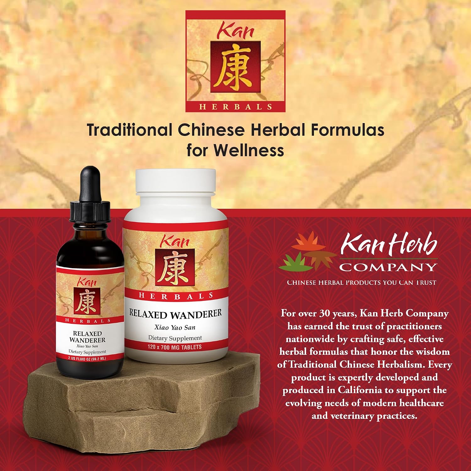 Kan Herbs Company Relaxed Wanderer – Fórmula Herbal Tradicional China, 60 ml
