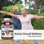 Kaya Naturals Adult Multi Vitamin Gummy - Multivitamínico en Gominolas para Adultos con Biotina, Vitamina A, B12, C, E, Zinc y Ácido Fólico - Sabor Fresa - Sin Gluten