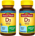 Nature Made Vitamina D3 1000 UI, 100 Cápsulas Blandas (Paquete de 2)