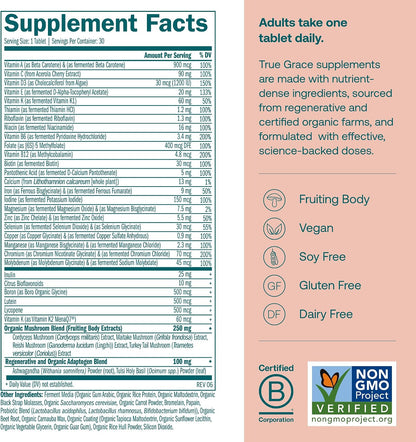 True Grace One Daily Multivitamínico para – Fortalecimiento del sistema inmunitario: La vitamina D3, la vitamina A – Image 2