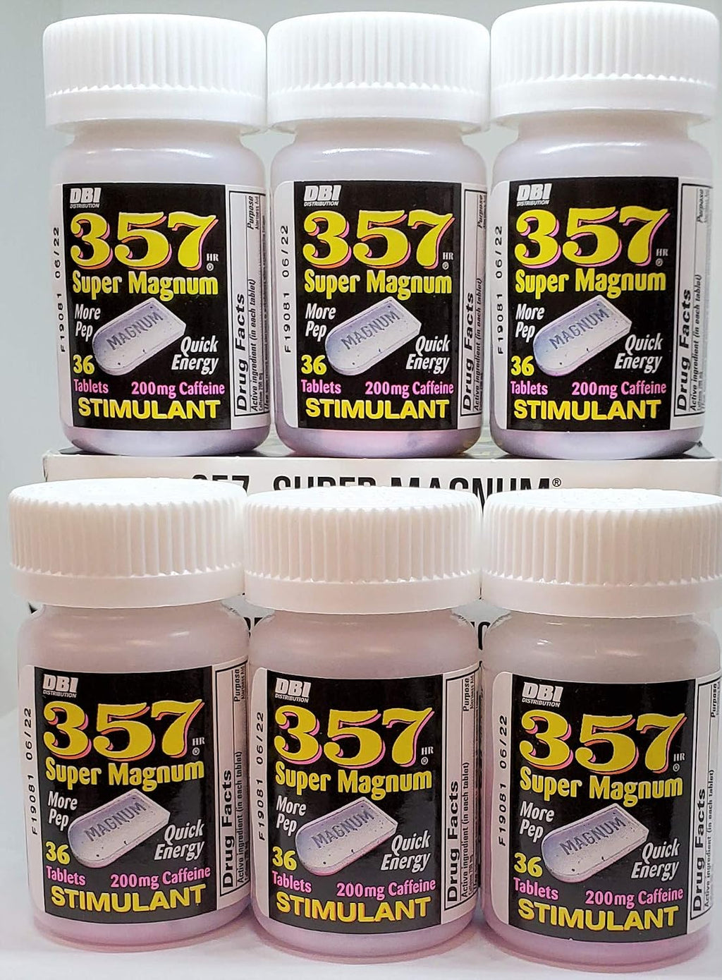 357 Magnum Cafeína 200 mg – 36 Comprimidos (Pack de 3)