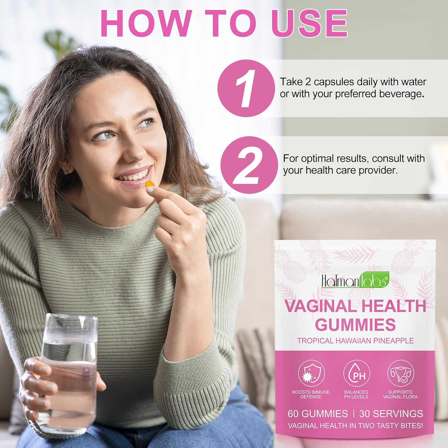 Premium Feminine Balance Gummies - 60 Gominolas para el Equilibrio Femenino