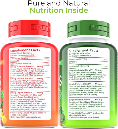 Suplemento de Frutas y Verduras en Cápsulas – Mezcla de superalimentos: Aporta una dosis extra de nutrientes de – Image 7