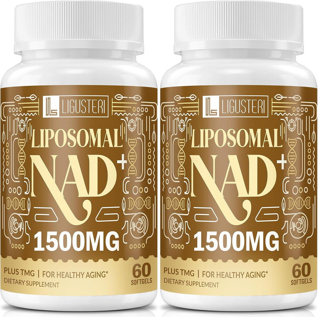 LIGUSTERI 1500 mg NAD+ Liposomal con TMG, 98%+ Absorción, Suplemento para Energía Celular y Longevidad, 60 Cápsulas Blandas