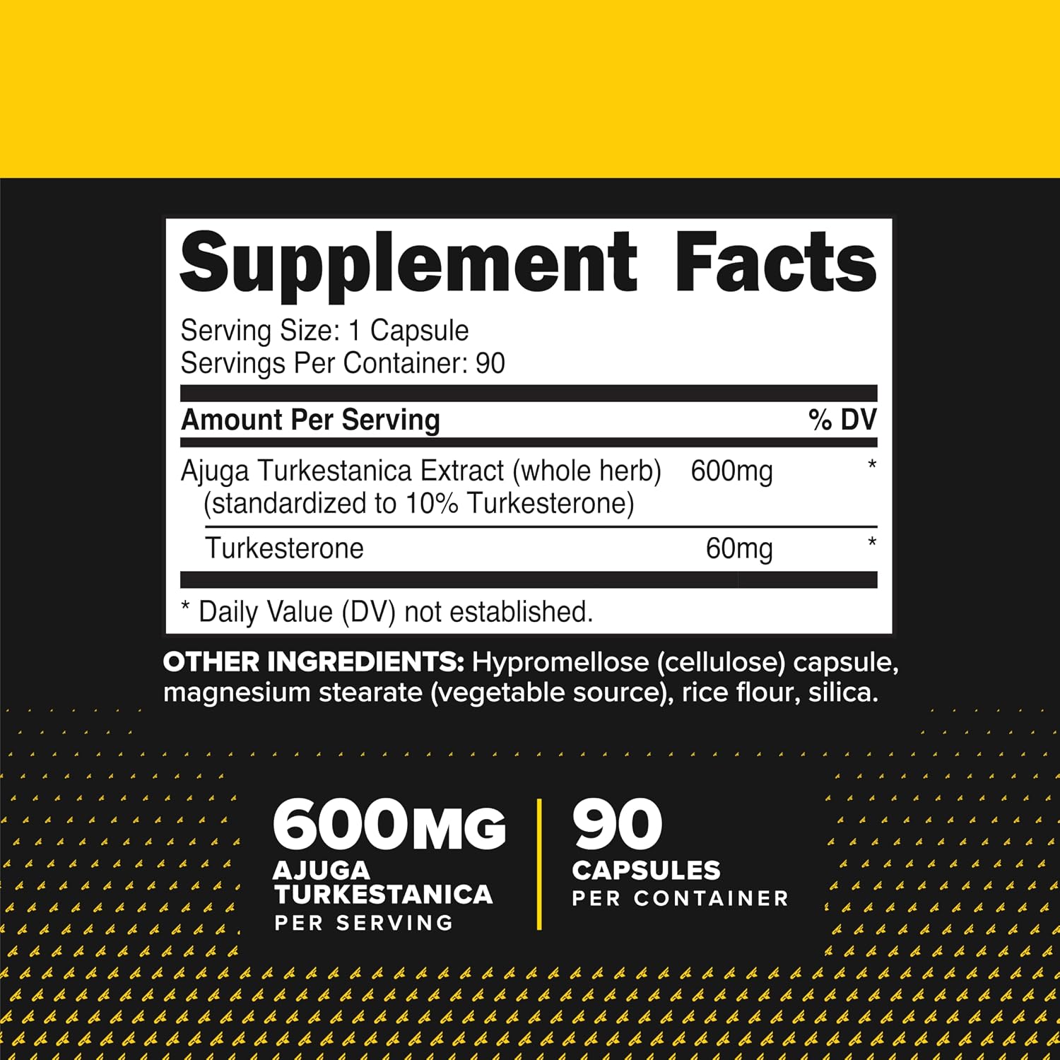 Primaforce Turkesterone 600mg, 90 Cápsulas - Suplemento No Transgénico y Sin Gluten
