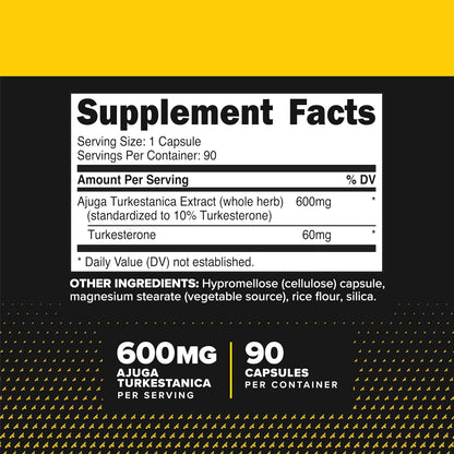 Primaforce Turkesterone 600mg, 90 Cápsulas - Suplemento No Transgénico y Sin Gluten – Image 2