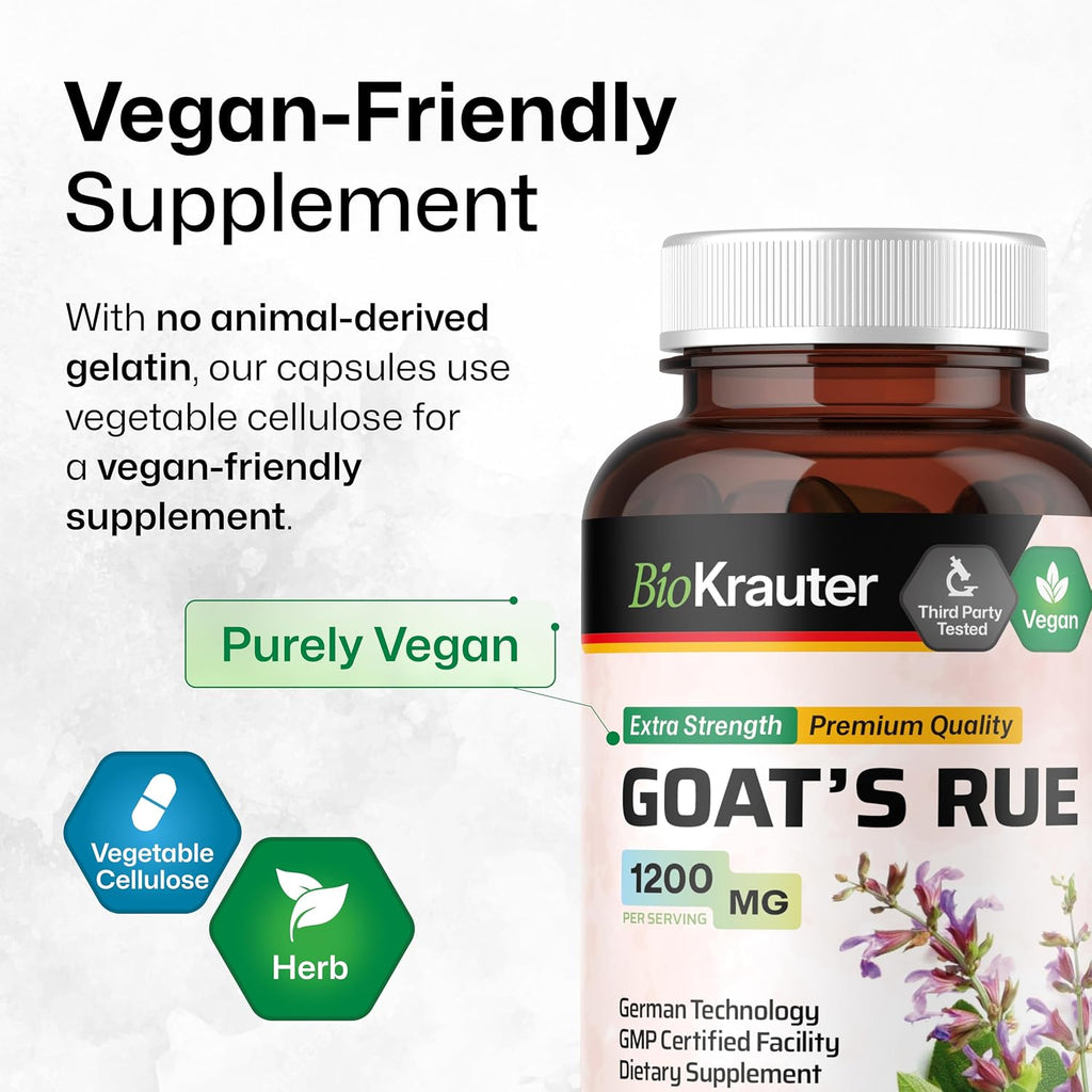 BIO KRAUTER® Ruda Cabruna para la Lactancia - Suplemento Vegano - 100 Cápsulas - 1200 mg por Ración - Sin Rellenos, No Transgénico