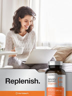 Horbäach Vitamina E 400 UI (268 mg) - 300 Cápsulas Blandas - D-Alfa Tocoferol Natural - Sin Gluten y No Transgénico