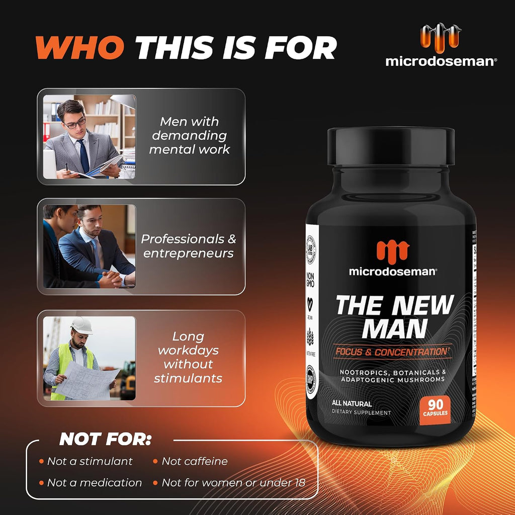 The New Man Brain Supplement for Memory and Focus - 90 Cápsulas