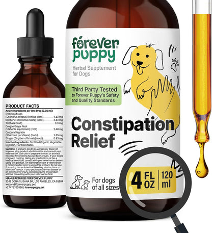 Forever Puppy Alivio del Estreñimiento para Perros, 4 oz (118 ml) - Stool Ease con Musgo de Mar y Olmo Resbaladizo – Image 1