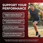 NosFlow Suplemento de Óxido Nítrico para Hombres | Remolacha, Taurina, L-Arginina, Ácido Málico, L-Citrulina, Corteza de Pino, Glicerol, Agmatina, Semilla de Uva, Vitamina C, B12, B3 - Clean Nutra