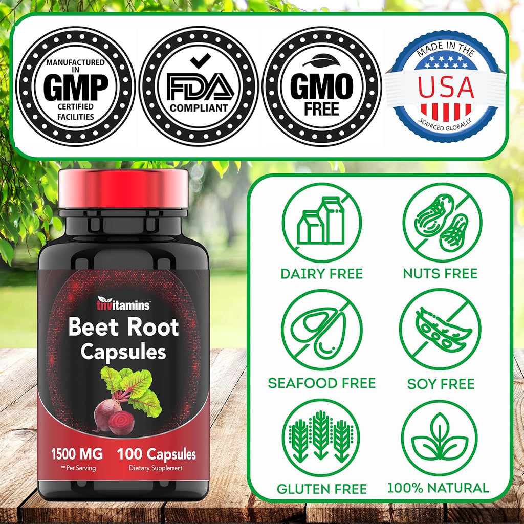 Cápsulas de Raíz de Remolacha 1500 mg - 100 Cápsulas