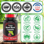 Cápsulas de Raíz de Remolacha 1500 mg - 100 Cápsulas
