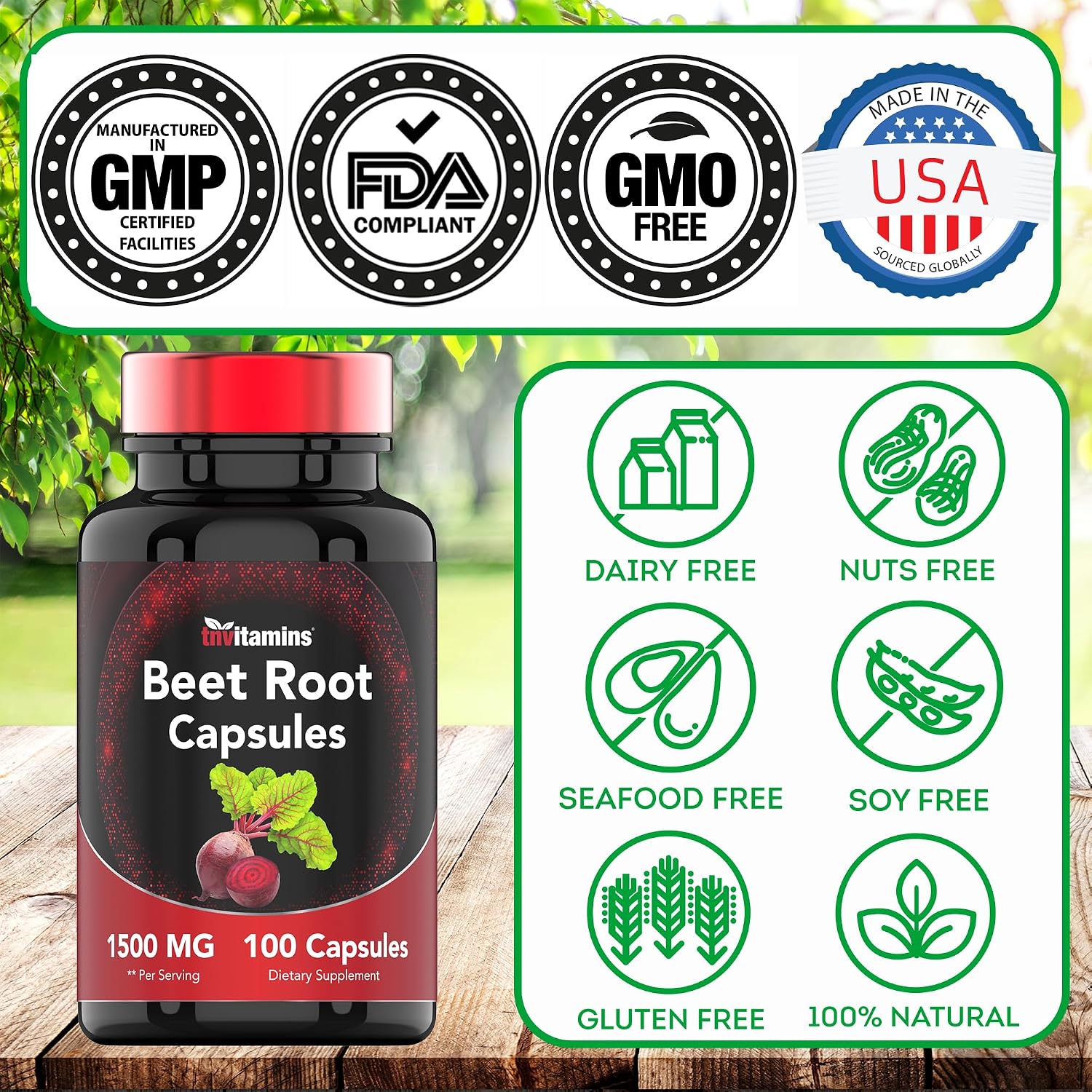 Cápsulas de Raíz de Remolacha 1500 mg - 100 Cápsulas