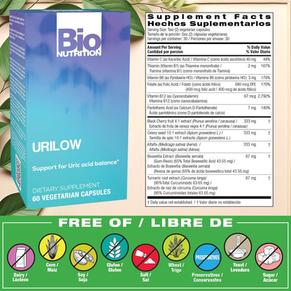 Bio Nutrition Urilow, 60 Cápsulas Vegetales – Image 2