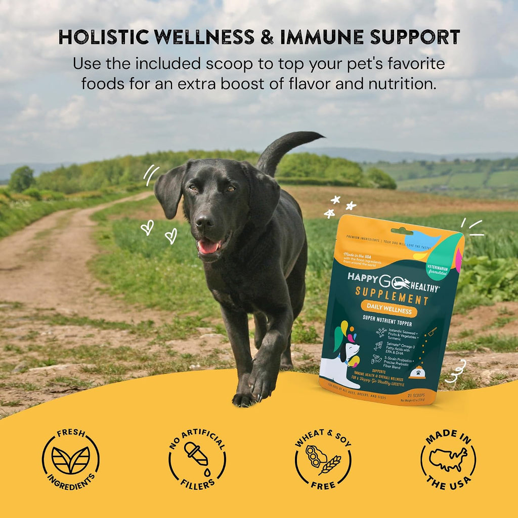 Happy Go Healthy Suplemento Diario de Bienestar para Perros, 21 Dosis