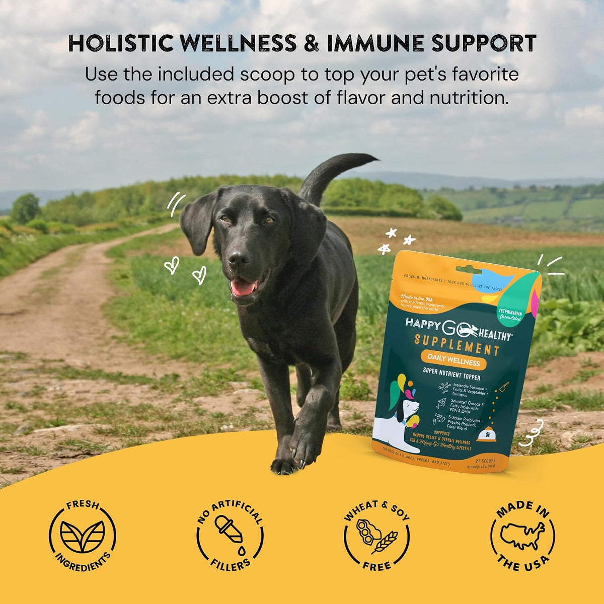 Happy Go Healthy Suplemento Diario de – De 36 a 45 kg (81-100 lbs): 3 cucharadas al día – Image 4