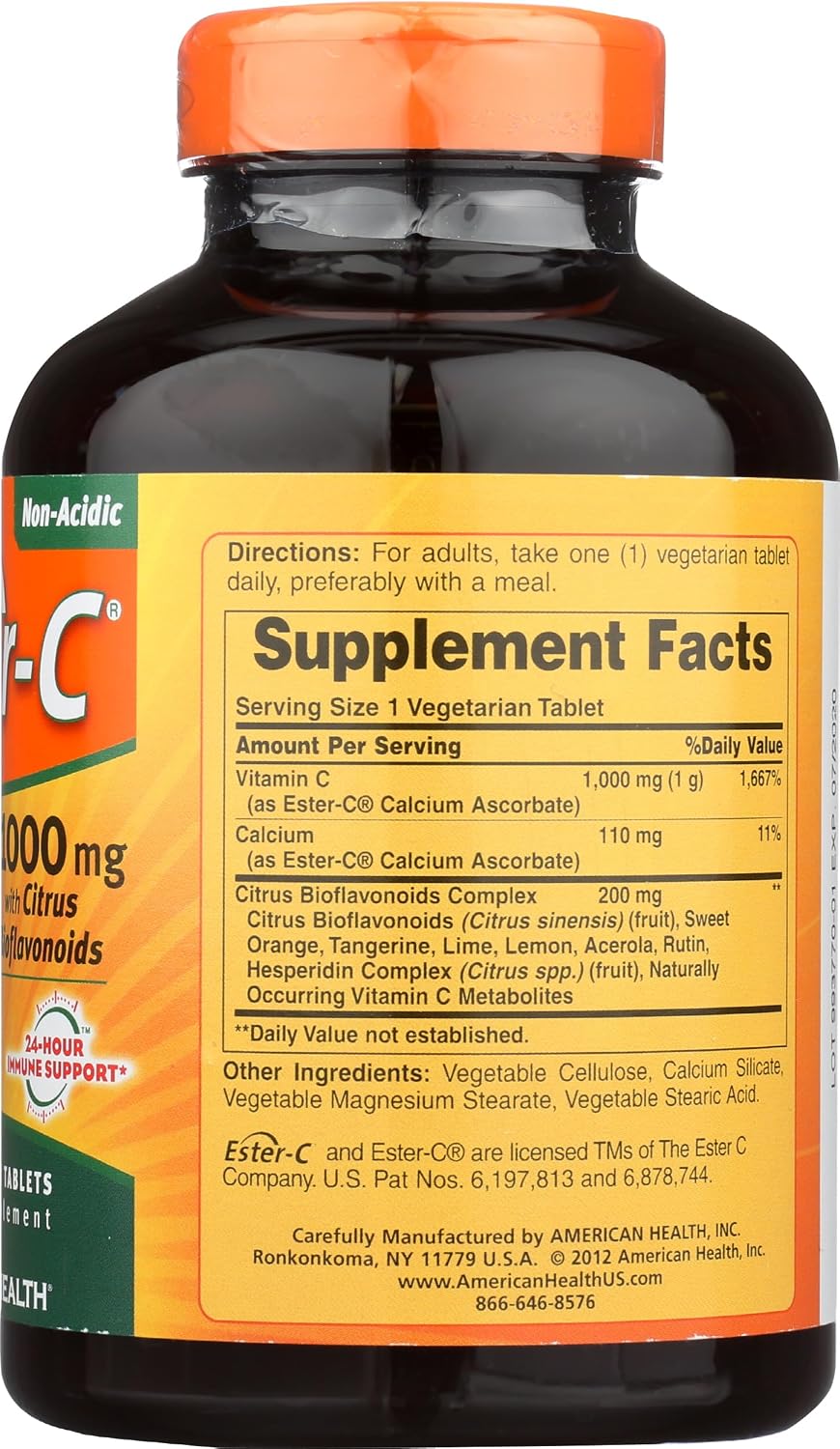 American Health, Ester C 1000 mg con bioflavonoides cítricos, 180 comprimidos