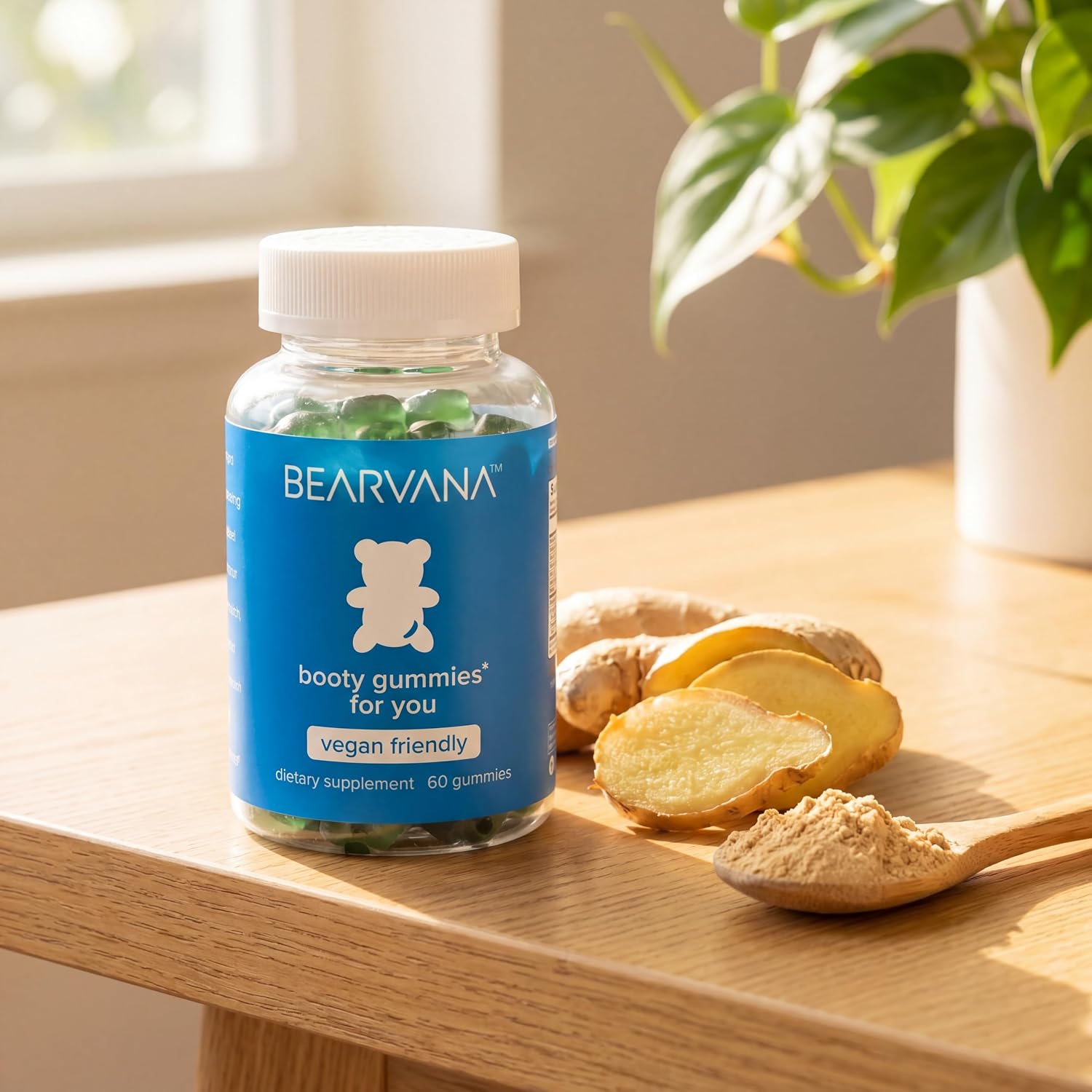 BEARVANA Peach Support Gomitas Multivitamínicas para Mujer con Extractos Herbales y Vitaminas Esenciales - Sabor Baya - 60 Gomitas