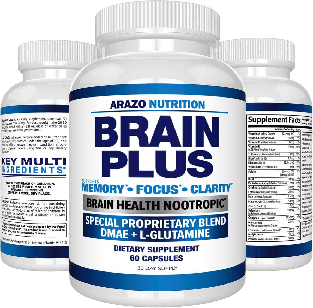 Arazo Nutrition Brain Plus – Suplemento para – Vitaminas del grupo B (B6, B12, ácido fólico): Contribuyen al – Image 6
