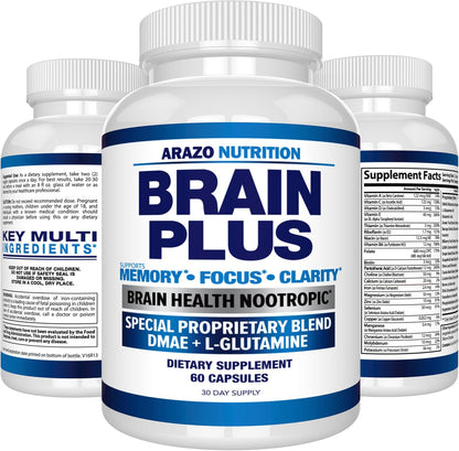 Arazo Nutrition Brain Plus – Suplemento para – Vitaminas del grupo B (B6, B12, ácido fólico): Contribuyen al – Image 6