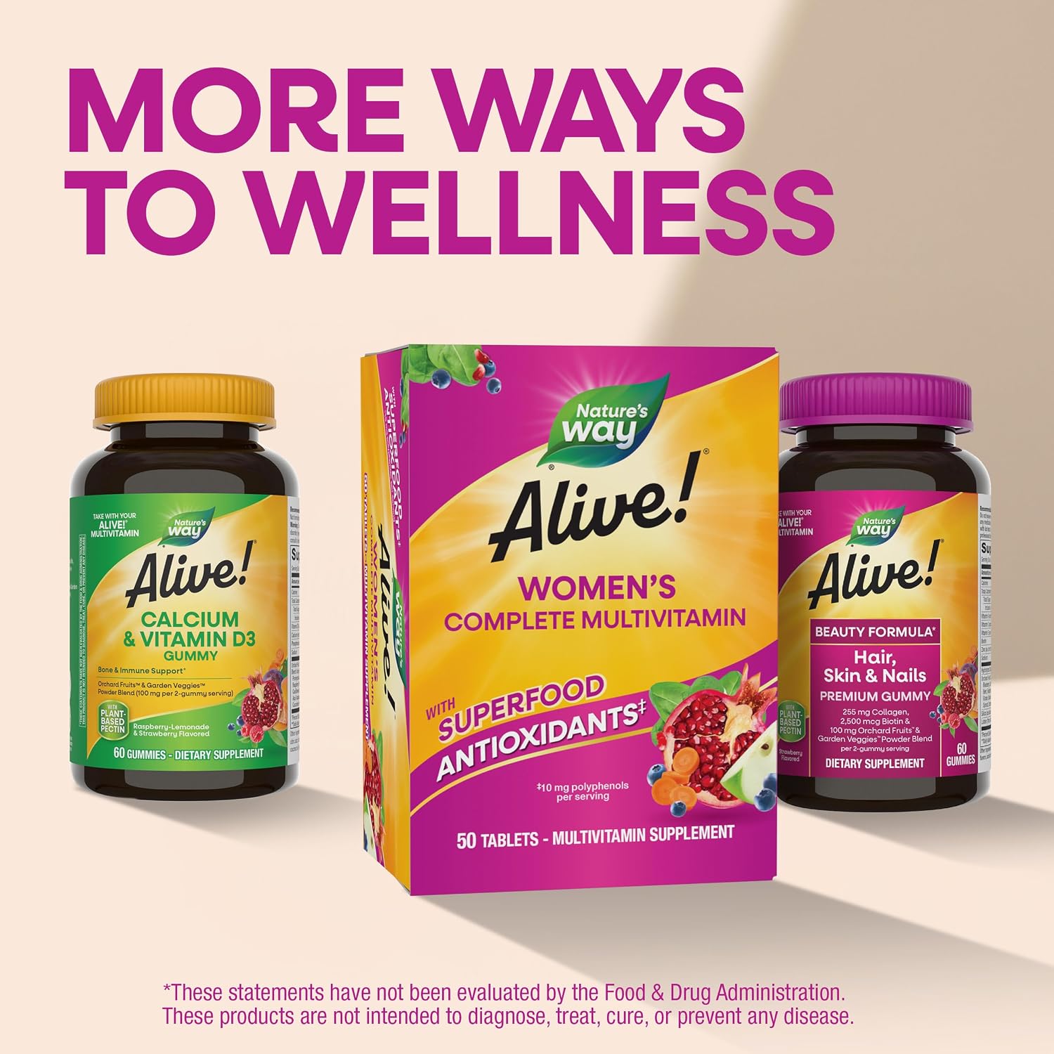 Nature's Way Alive! Multivitamínico Completo para Mujeres, 50 Comprimidos