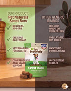 Pet Naturals Scoot Bars, Suplemento de Fibra para Perros, Calabaza y Extracto de Alerce, Apoyo para Glándulas Anales, Heces Firmes, Barritas Sabor Pato, 30 Unidades