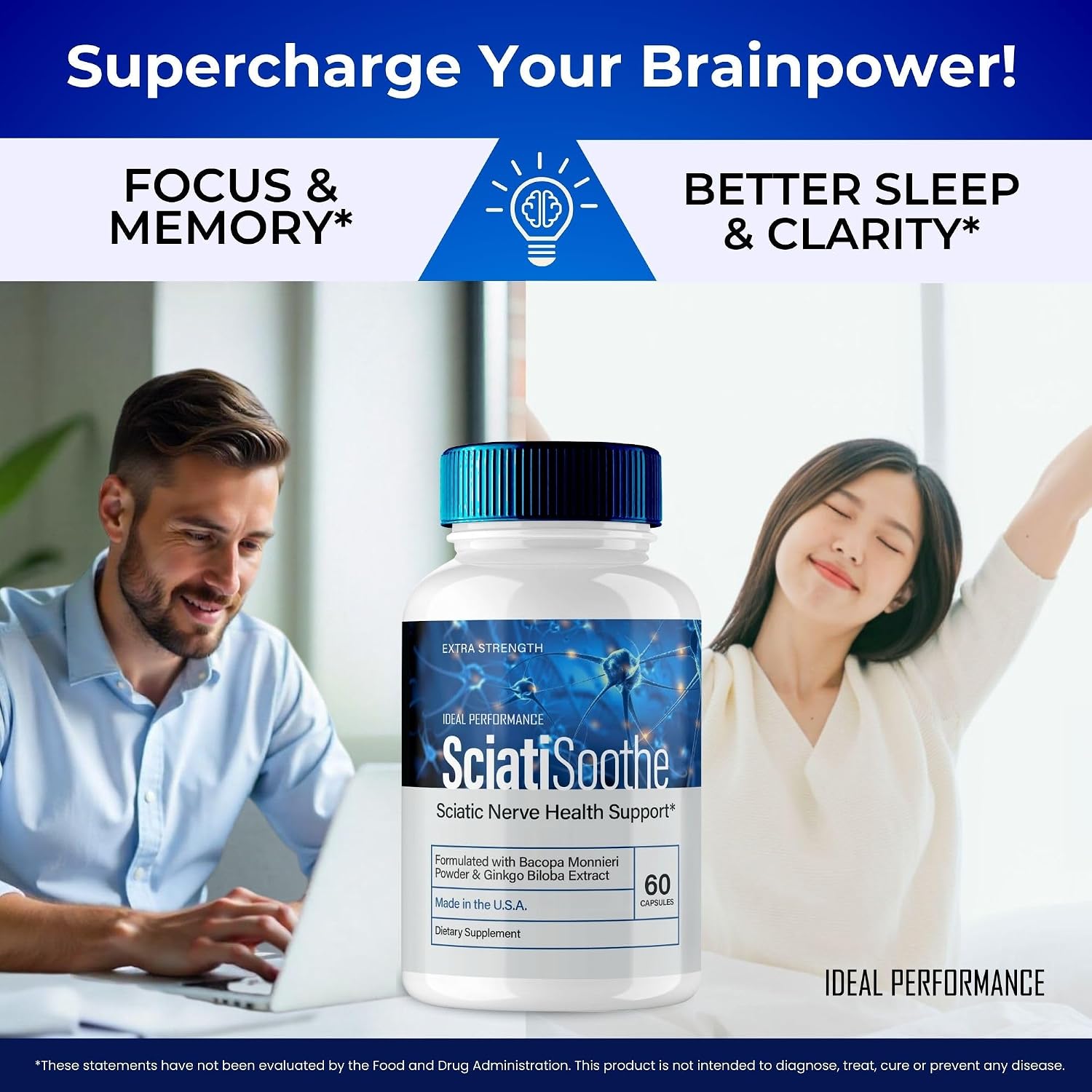 SciatiSoothe Cápsulas para el Apoyo Nervioso, Fórmula Avanzada (2 Pack)