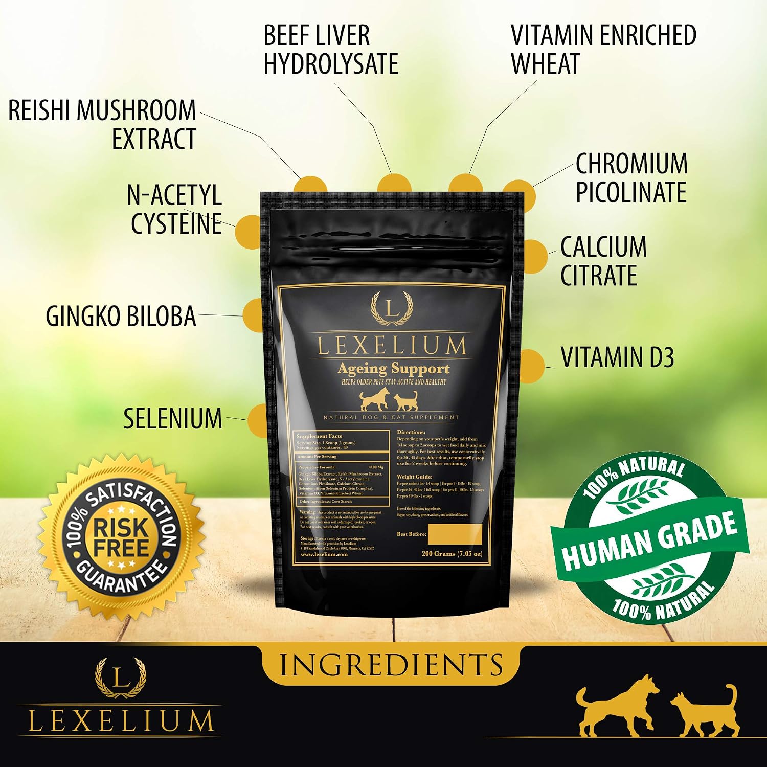Antioxidante para Perros y Gatos Senior - Polvo 200g