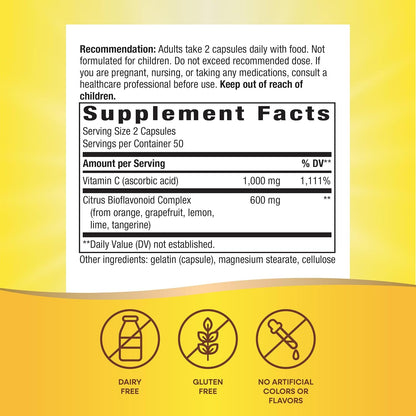Nature's Way Vitamina C 500 mg con Bioflavonoides - 100 Cápsulas (Paquete de 2) – Image 2