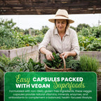 Greens+ Cápsulas de Superalimentos Orgánicos - Espirulina y Clorela Orgánicas con Alfalfa y Pasto de Trigo - 240 Cápsulas